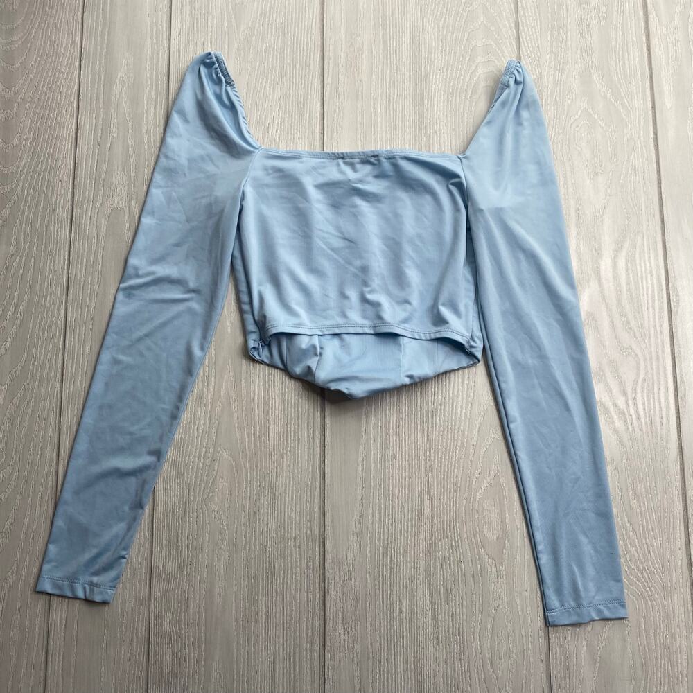 Princess Polly Women's Light Blue Long Sleeve Corset Top Size 4 - Picture 3 of 8